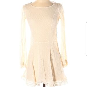 Ella Moss Coastal Cowgirl Euro Summer Silk Long Sleeve Opaque Mini Dress Size S